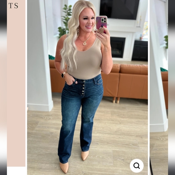 Judy Blue High Rise 5-Button Fly Straight Jeans - Picture 2 of 10